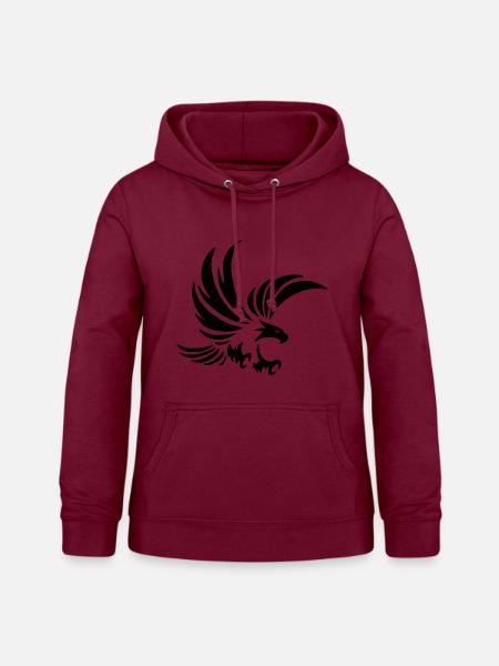 Schwarzer Totemadler - Frauen Hoodie - Bordeaux