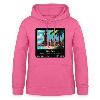 Big Ben London Island, Sea of England - Women's Hoodie - pink - Front - AI Model Female 172 light (172cm)