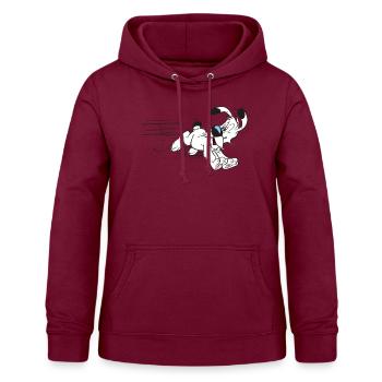 Asterix - Idéfix - Sweat à capuche Femme - bordeaux - Devant - AI Model Female 172 light (172cm)