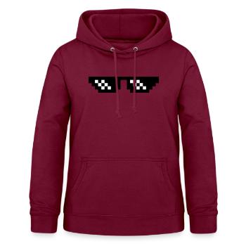 pixel sunglasses deal with it relax rest - Women's Hoodie - bordeaux - Front - AI Model Female 172 light (172cm)