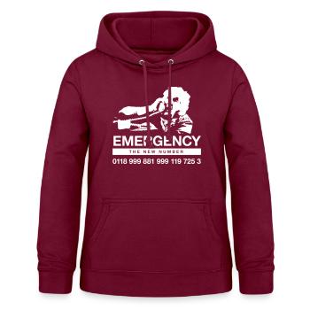 IT Crowd – Emergency Number - Frauen Hoodie - Bordeaux - Vorne - AI Model Female 172 light (172cm)