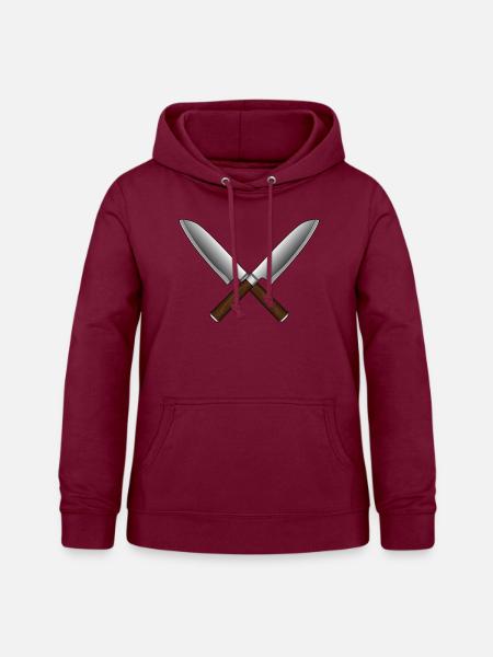 Gekreuzte Messer - Frauen Hoodie - Bordeaux