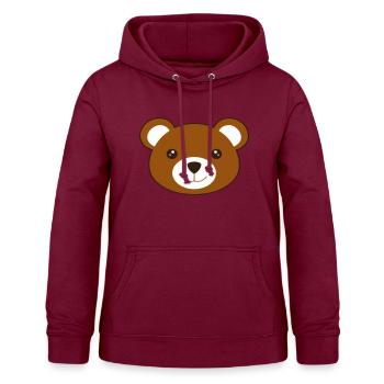 ours en peluche - Sweat à capuche Femme - bordeaux - Devant - AI Model Female 172 light (172cm)