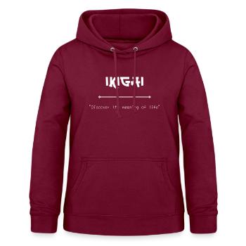 Ikigai Japon Art de base - Sweat à capuche Femme - bordeaux - Devant - AI Model Female 172 light (172cm)