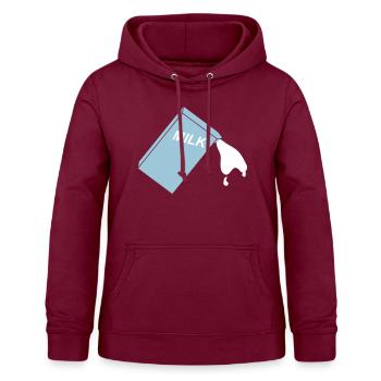 lait m1 - Sweat à capuche Femme - bordeaux - Devant - AI Model Female 172 light (172cm)
