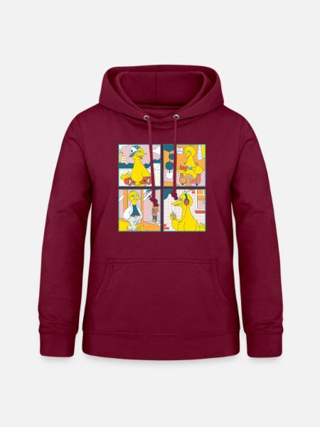 Sesamstraße Bibo Comic Kacheln - Frauen Hoodie - Bordeaux