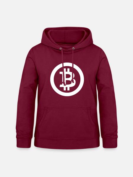 Bitcoin - Weiß - Frauen Hoodie - Bordeaux