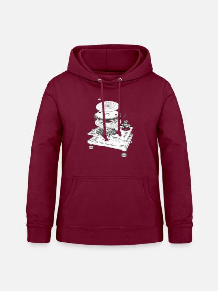 DJ Turntable - Frauen Hoodie - Bordeaux