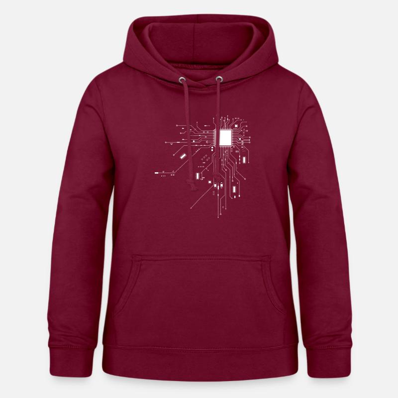 Computer Scientist CPU Nerd Computer Chio Shirt - Women's Hoodie - bordeaux