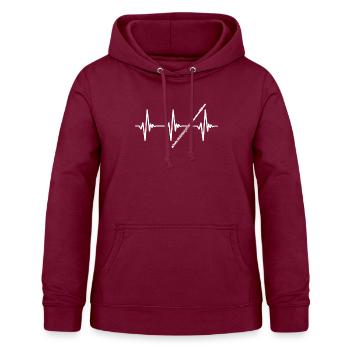 Querflöte Spieler Flötist Herzschlag Geschenk - Frauen Hoodie - Bordeaux - Vorne - AI Model Female 172 light (172cm)