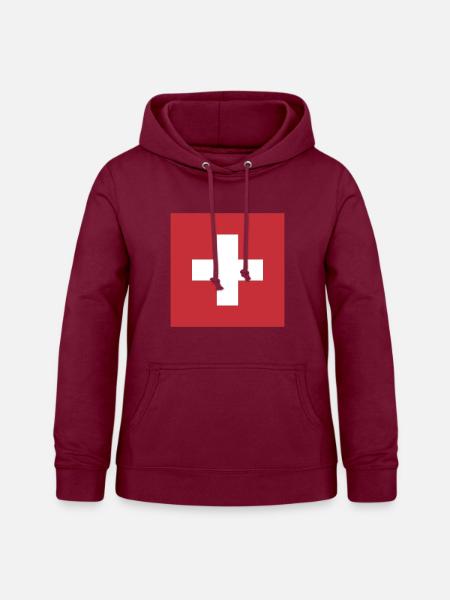Flagge Schweiz Flagge Switzerland - Frauen Hoodie - Bordeaux