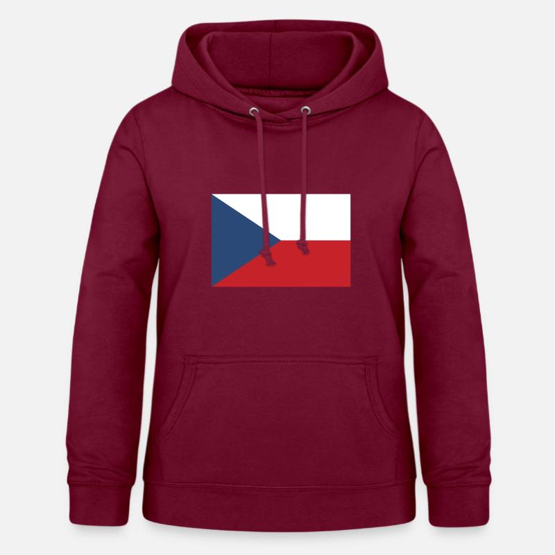 Drapeau tchéquie, drapeau tchèque, Czechia - Sweat à capuche Femme - bordeaux