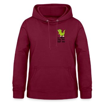 Vinosaurier Zu Vino sag ich nie no - Wein Dino - Frauen Hoodie - Bordeaux - Vorne - AI Model Female 172 light (172cm)