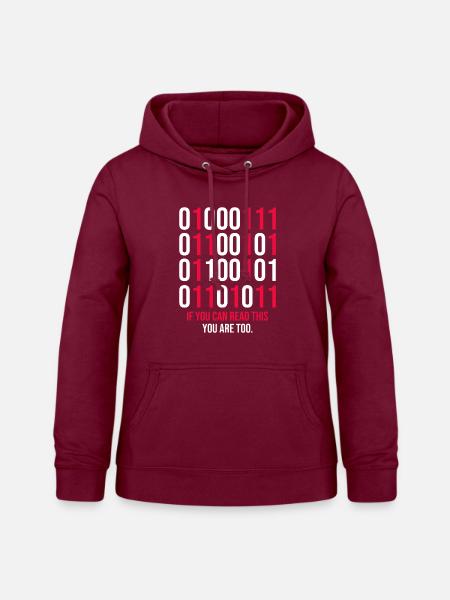 Funny Binary Codes Programmer - Frauen Hoodie - Bordeaux