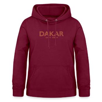 Senegal Stadt Koordinaten - Dakar - Frauen Hoodie - Bordeaux - Vorne - AI Model Female 172 light (172cm)