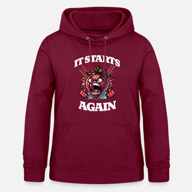 It Starts Again - Periode, Menstruation, - Frauen Hoodie - Bordeaux