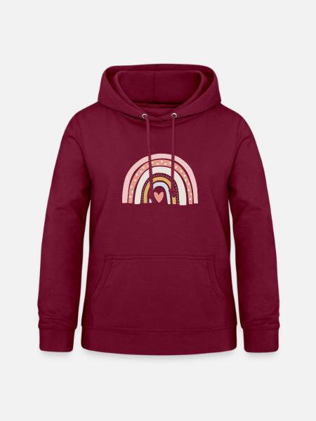 Regenbogen Herz - Frauen Hoodie - Bordeaux