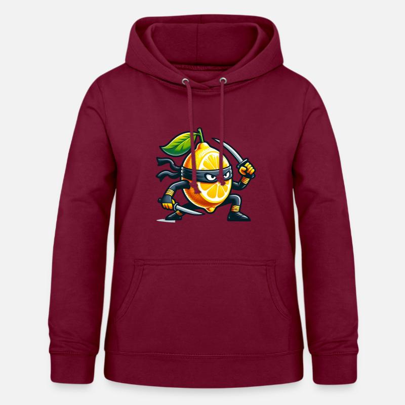 Ninja citron avec épée de samouraï - Sweat à capuche Femme - bordeaux