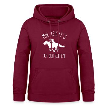 Mir reichts ich geh jetzt Reiten Pferde Shirt - Frauen Hoodie - Bordeaux - Vorne - AI Model Female 172 light (172cm)