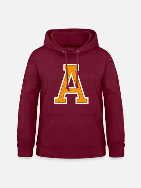 A - Buchstabe / College Style - Frauen Hoodie - Bordeaux