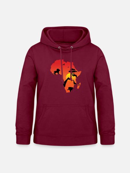 Afrika - Frauen Hoodie - Bordeaux