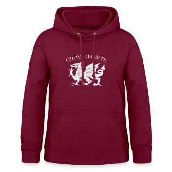 wales - Frauen Hoodie - Bordeaux - Vorne - AI Model Female 172 light (172cm)