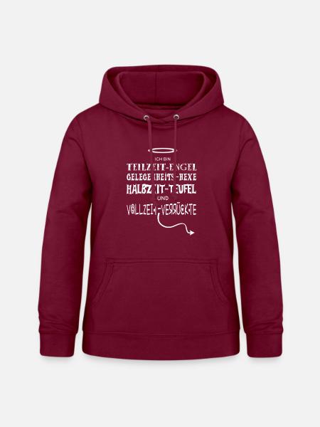 Engel-Hexe-Teufel - Frauen Hoodie - Bordeaux