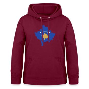 Kosovo - Sweat à capuche Femme - bordeaux - Devant - AI Model Female 172 light (172cm)