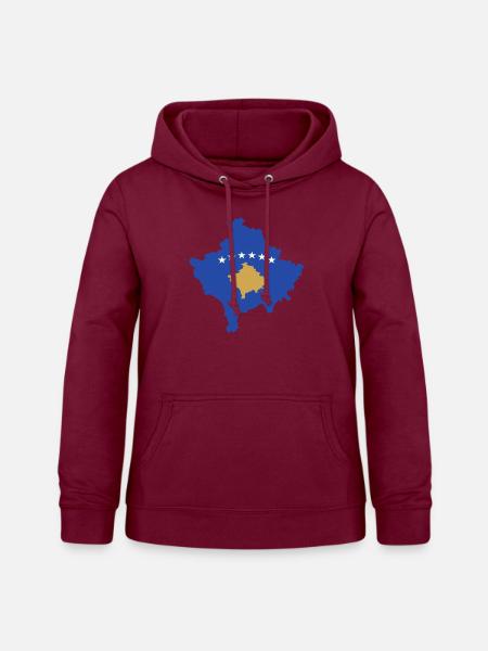 Kosovo - Frauen Hoodie - Bordeaux