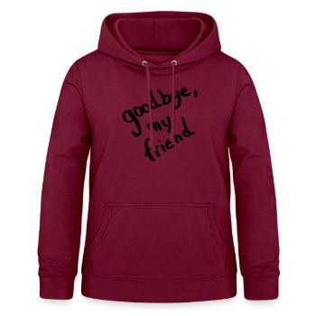 408 goodbye - Women's Hoodie - bordeaux - Front - AI Model Female 172 light (172cm)