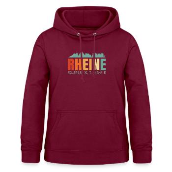Rheine - Frauen Hoodie - Bordeaux - Vorne - AI Model Female 172 light (172cm)