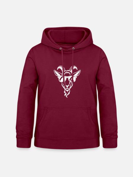 Geissbock mit Sonnenbrille - Frauen Hoodie - Bordeaux