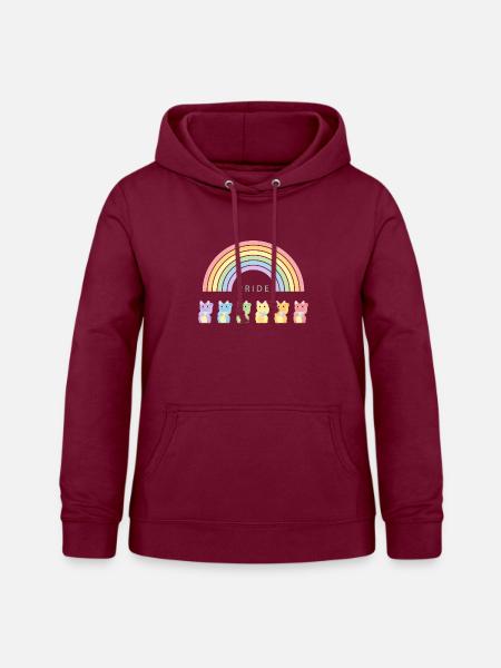 Winkekatze Regenbogen Pride Month - Frauen Hoodie - Bordeaux