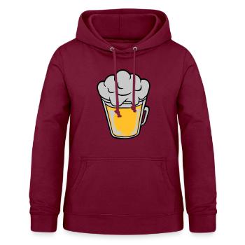 Bière comique vue d’en haut - Sweat à capuche Femme - bordeaux - Devant - AI Model Female 172 light (172cm)