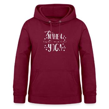 Nähen ist mein Yoga - Frauen Hoodie - Bordeaux - Vorne - AI Model Female 172 light (172cm)