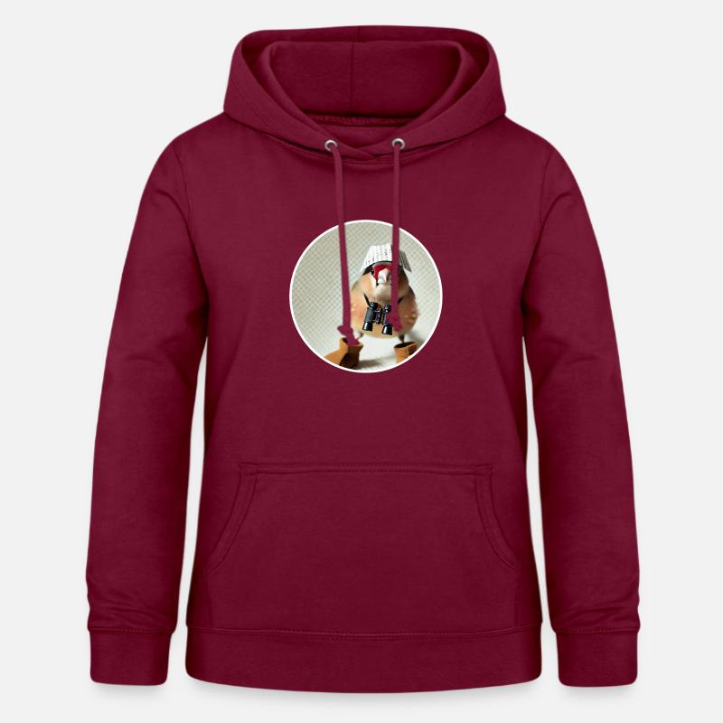 Finch with binoculars - Women's Hoodie - bordeaux