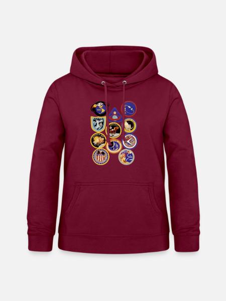 NASA Apollo Mission Abzeichen - Frauen Hoodie - Bordeaux
