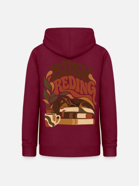 Busy Reading Dachshund - Frauen Hoodie - Bordeaux