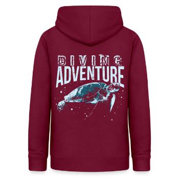 Tauchen,Taucher,Diving Wasser Schildkröte,Shirt - Frauen Hoodie - Bordeaux - Hinten - AI Model Female 172 light (172cm)