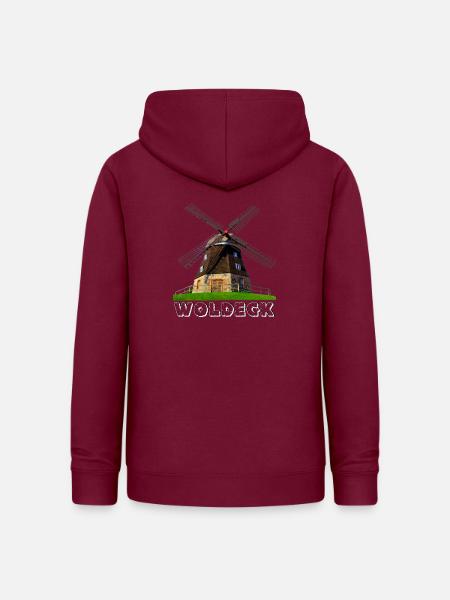 Windmühle Woldegk - Frauen Hoodie - Bordeaux