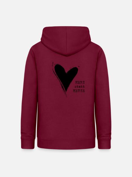 herz statt hetze - Frauen Hoodie - Bordeaux