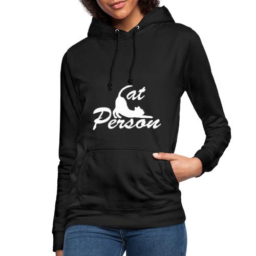 cat person - weiss auf schwarz - Frauen Hoodie