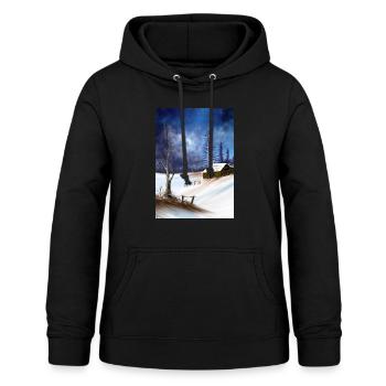 Paysage - Sweat à capuche Femme - noir - Devant - AI Model Female 172 light (172cm)