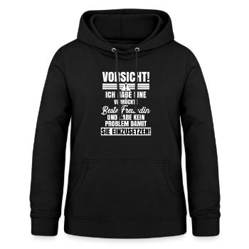 Ich habe eine Verrückte Beste Freundin - Frauen Hoodie - Schwarz - Vorne - AI Model Female 172 light (172cm)