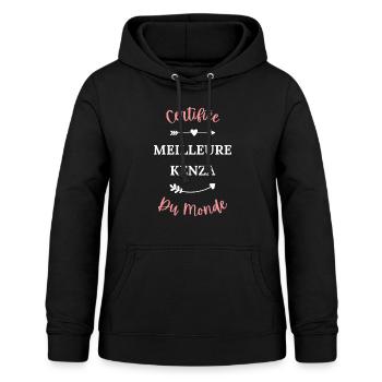 Certifiée meilleure kenza du monde - Sweat à capuche Femme - noir - Devant - AI Model Female 172 light (172cm)