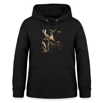 muster,abstrakt,streifen,urban,gold - Frauen Hoodie - Schwarz - Vorne - AI Model Female 172 light (172cm)