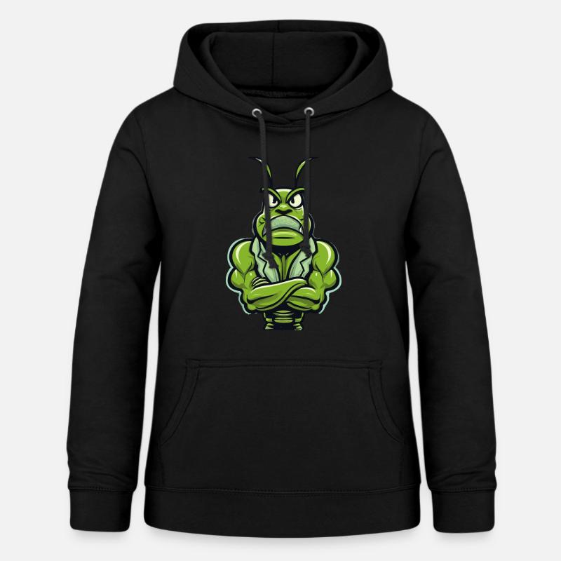 Bodybuilder Grasshopper - Sweat à capuche Femme - noir