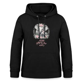 Best Mom Ever Elephant Floral Crown Motherhood - Women's Hoodie - black - Front - AI Model Female 172 light (172cm)