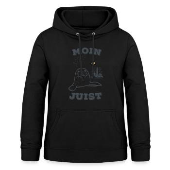 Lustiges Juist Shirt mit Seerobbe und Spruch Moin - Frauen Hoodie - Schwarz - Vorne - AI Model Female 172 light (172cm)