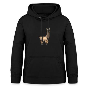 Lama Word Art - Sweat à capuche Femme - noir - Devant - AI Model Female 172 light (172cm)